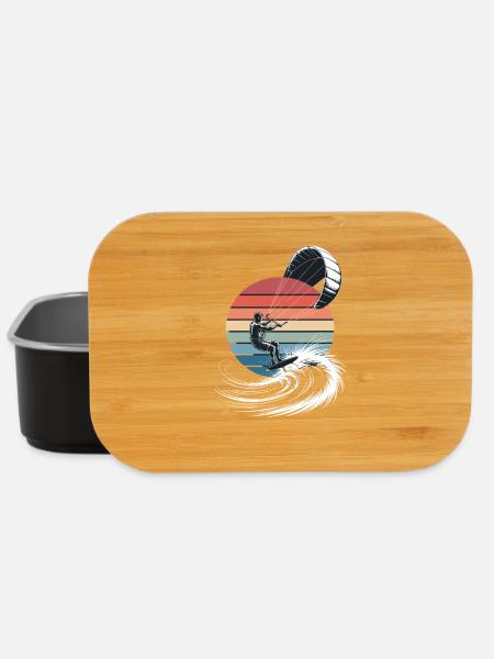  Kitesurfer Vor Retro Sonnenuntergang Im Sommer - Lunch Box - Schwarz