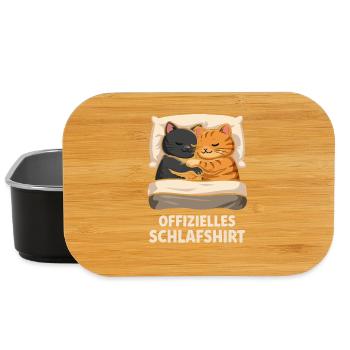 Offizielles Schlafshirt Katzen - Lunch Box - Schwarz - Vorne