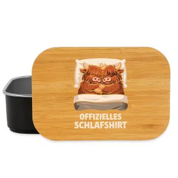 Offizielles Schlafshirt Kühe Kuh Pijama - Lunch Box - Schwarz - Vorne