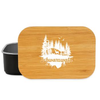 Schwarzwald Hirsch Wald Natur Motiv - Lunch Box - Schwarz - Vorne