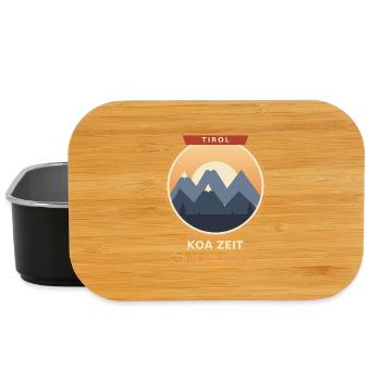 Koa Zeit bin am Berg – Tirol Wanderspruch - Lunch Box - Schwarz - Vorne
