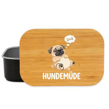 Hundemüde Traum-Pug Knochen - Lunch Box - Schwarz - Vorne
