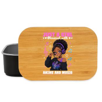 Anime and Music Chibi Black Girl - Lunch Box - black - Front