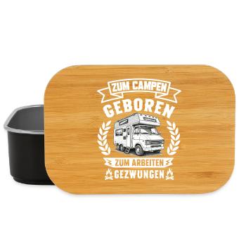 Zum Campen geboren zum Arbeiten gezwungen Camping  - Lunch Box - Schwarz - Vorne