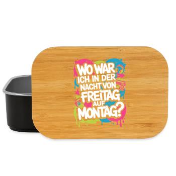 Nacht von Freitag auf Montag Filmriss Party JGA - Lunch Box - Schwarz - Vorne