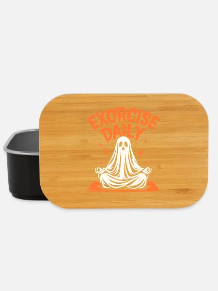 Halloween, yoga, méditation, esprit - Boîte à goûter - noir