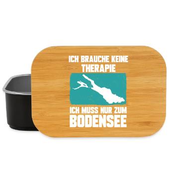 Ich brauche keine Therapie ich muss zum Bodensee - Lunch Box - Schwarz - Vorne