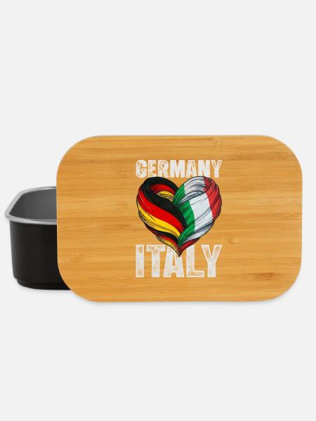 Herz von Deutschland und Italien - Lunch Box - Schwarz