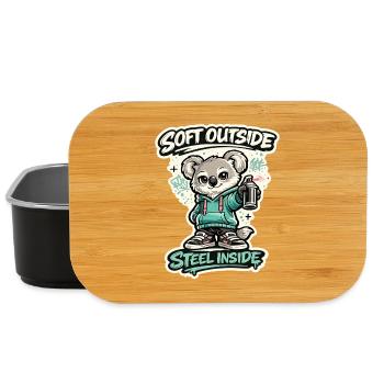 Douceur à l’extérieur, acier à l’intérieur – Koala Streetart - Boîte à goûter - noir - Devant