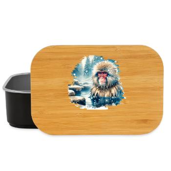 Motif du macaque japonais - Boîte à goûter - noir - Devant