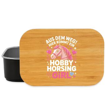 Hobby Horsing Girl Steckenpferd Pony Reiten Pferde - Lunch Box - Schwarz - Vorne