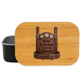 Meine Lederhose ist in der Wäsche Bayern Sprüche - Lunch Box - Schwarz - Vorne