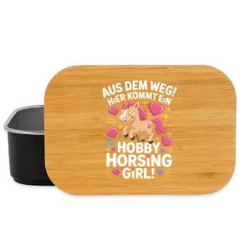 Hobby Horsing Girl Steckenpferd Pony Reiten Pferde - Lunch Box - Schwarz - Vorne