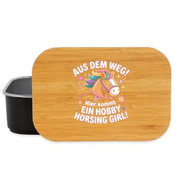 Hobby Horsing Girl Steckenpferd Pony Reiten Pferde - Lunch Box - Schwarz - Vorne