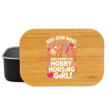 Hobby Horsing Girl Steckenpferd Pony Reiten Pferde - Lunch Box - Schwarz - Vorne