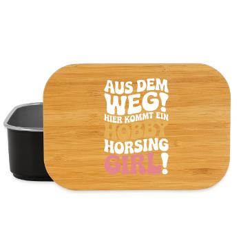 Hobby Horsing Girl Steckenpferd Pony Reiten Pferde - Lunch Box - Schwarz - Vorne