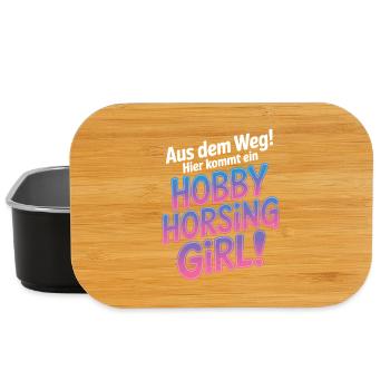 Hobby Horsing Girl Steckenpferd Pony Reiten Pferde - Lunch Box - Schwarz - Vorne