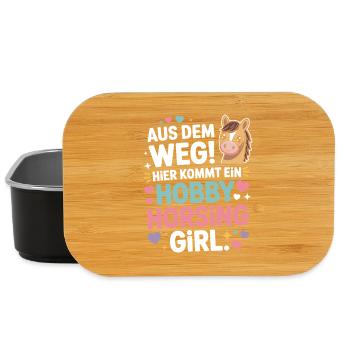 Hobby Horsing Girl Steckenpferd Pony Reiten Pferde - Lunch Box - Schwarz - Vorne