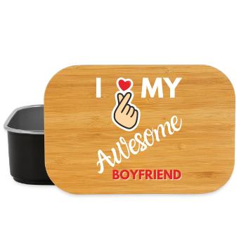 I Love My Awesome Boyfriend Gift - Lunch Box - black - Front