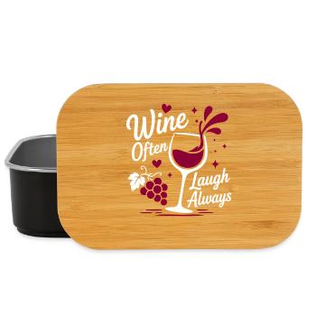 Wein lacht oft immer - Lunch Box - Schwarz - Vorne