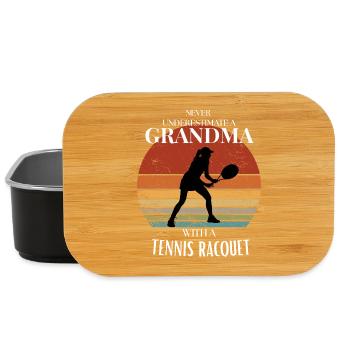 Cadeau de grand-mère tennisiste pour la fière grand-mère - Boîte à goûter - noir - Devant