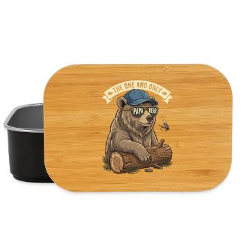 Cool Papa Bear – Angel- und Naturgeschenk - Lunch Box - Schwarz - Vorne