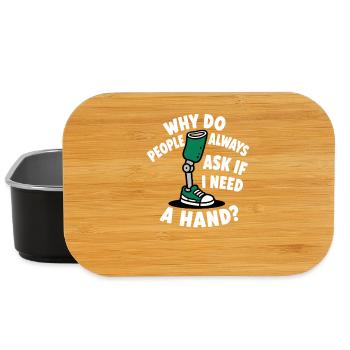 Warum fragen mich die Leute, ob ich eine Hand brau - Lunch Box - Schwarz - Vorne