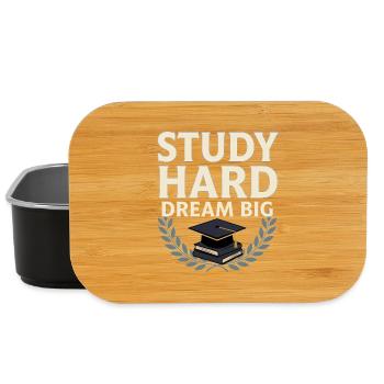 Student Motivation – Study Hard Dream Big - Lunch Box - black - Front