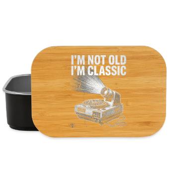 Nicht alt, ich bin Klassiker: Retro-Kasse - Lunch Box - Schwarz - Vorne