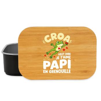 Croa Veut Dire Je T'aime Papi Grenouille - Boîte à goûter - noir - Devant