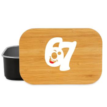 six seven | Number duo 6 and 7 | Happy face - Lunch Box - black - Front