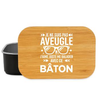 Pas aveugle balade avec le bâton - Boîte à goûter - noir - Devant