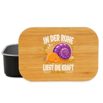  In Der Ruhe Liegt Die Kraft Schnecke Entspannung - Lunch Box - Schwarz - Vorne