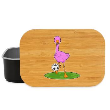 Flamingo Fußballspieler Fußball - Lunch Box - Schwarz - Vorne