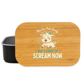 Süßer schreiender Ziegen-Cartoon auf Tee - Lunch Box - Schwarz - Vorne
