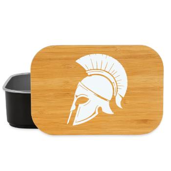 Spartanischer Helmschutz Grafik Blau - Lunch Box - Schwarz - Vorne