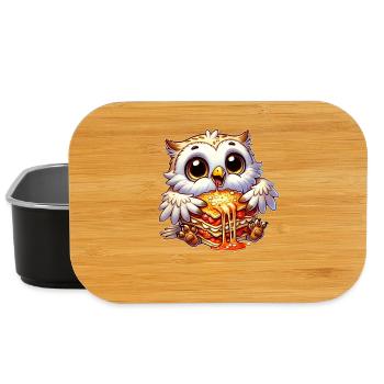 Weise Schneeeule Italienisch Lasagne - Lunch Box - Schwarz - Vorne