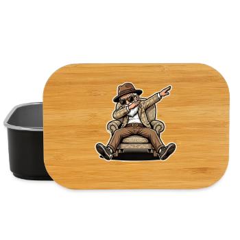 Cool pensioner grandpa - Lunch Box - black - Front