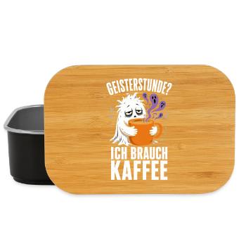 Geisterstunde? Ich brauch Kaffee – Halloween - Lunch Box - Schwarz - Vorne