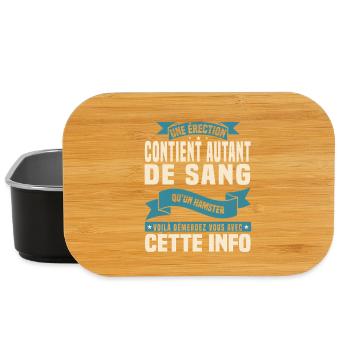 Cadeau humour personnalisé - Boîte à goûter - noir - Devant
