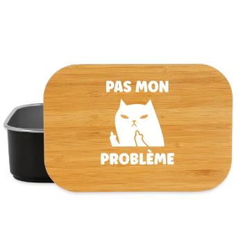 Chat insolent pas mon problème - Boîte à goûter - noir - Devant