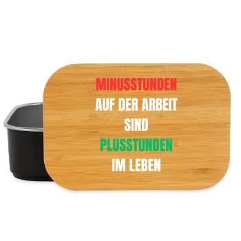 Minusstunden Arbeit Plusstunden Leben - Lunch Box - Schwarz - Vorne