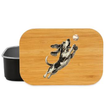 Basset Hound Dog Breed Baseball - Lunch Box - black - Front