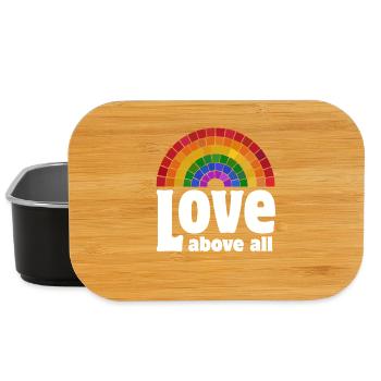 Love Above All | Regenbogen Pride Design - Lunch Box - Schwarz - Vorne