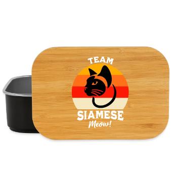 Team Siamese Cat - Lunch Box - black - Front