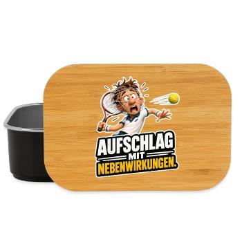  Tennis Aufschlag mit Nebenwirkungen Sport Humor - Lunch Box - Schwarz - Vorne