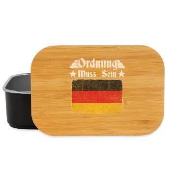 Ordnung muss sein – Deutschland Retro Flagge - Lunch Box - Schwarz - Vorne
