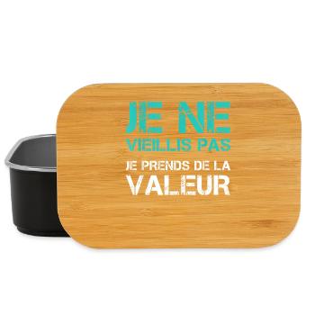 Je ne vieillis pas, je prends de la valeur - Boîte à goûter - noir - Devant