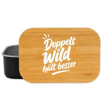 Doppelt Wild hält besser – Spruch für Paare - Lunch Box - Schwarz - Vorne