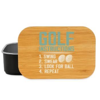 Golf Instructions – Swing, Swearing, Search - Lunch Box - black - Front